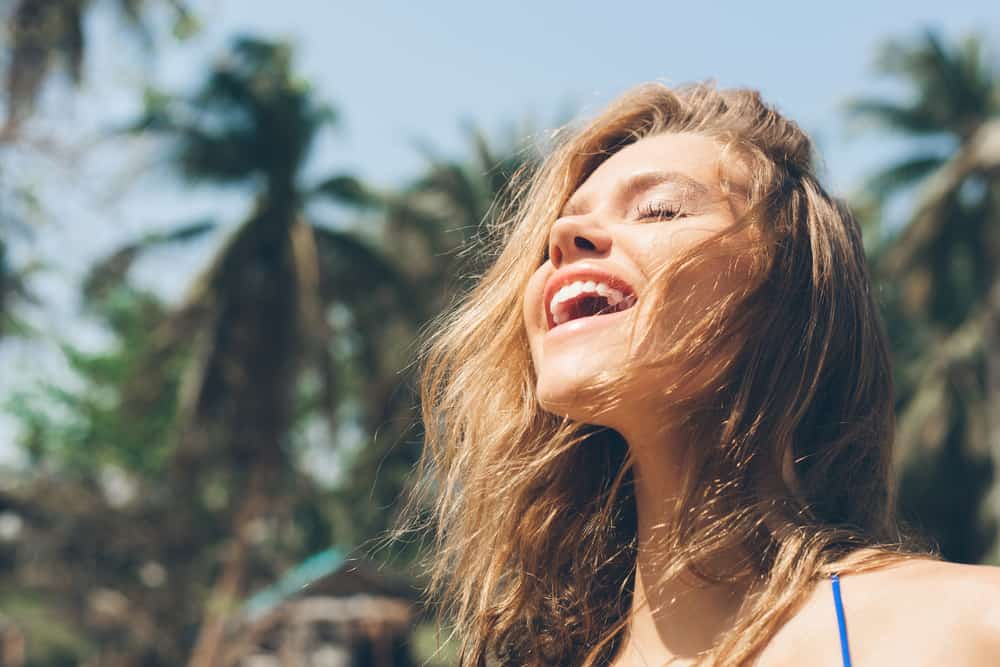 woman enjoying summer outdoors